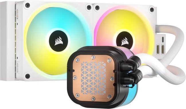 Corsair icue link h100i white vloeisto 3 orig - Corsair iCUE LINK H100i RGB Liquid CPU 240mm Waterkoeler (White)