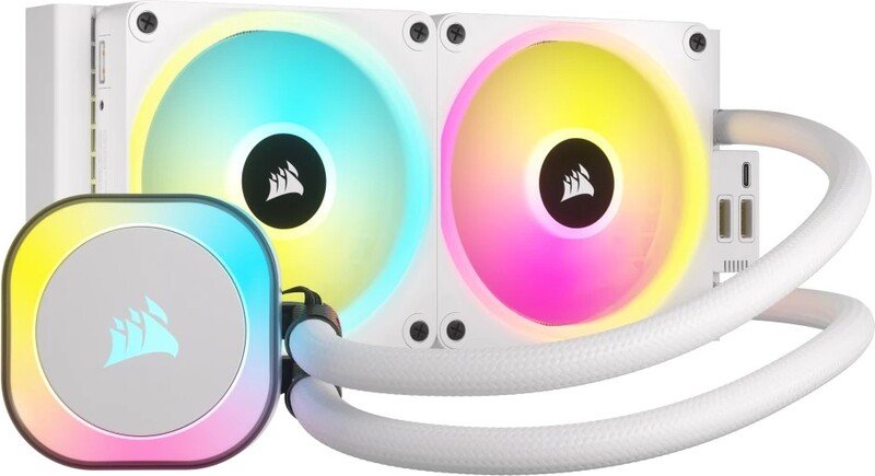 Corsair icue link h100i white vloeisto - Corsair iCUE LINK H100i RGB Liquid CPU 240mm Waterkoeler (White)