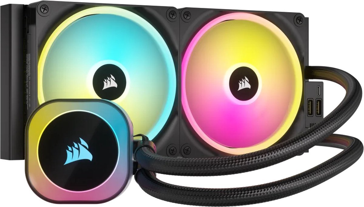 CORSAIR Corsair Icue Link H115I Rgb - Vloeistof-Koelsysteem Afmeting Radiator: 280 Mm - Voor Intel Lga 1700, 1200, 115X, 2066, 2011-3, 2011 - Amd Am5, Am4 - 2X Qx140 Rgb Fans - 1X Icue Link System Hub - Aluminium, Koper - Zwart