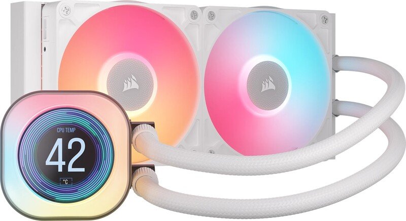 Corsair icue link titan 240 rx lcd 60389 - Corsair iCUE Link Titan 240 RX LCD 240mm Waterkoeler (White)