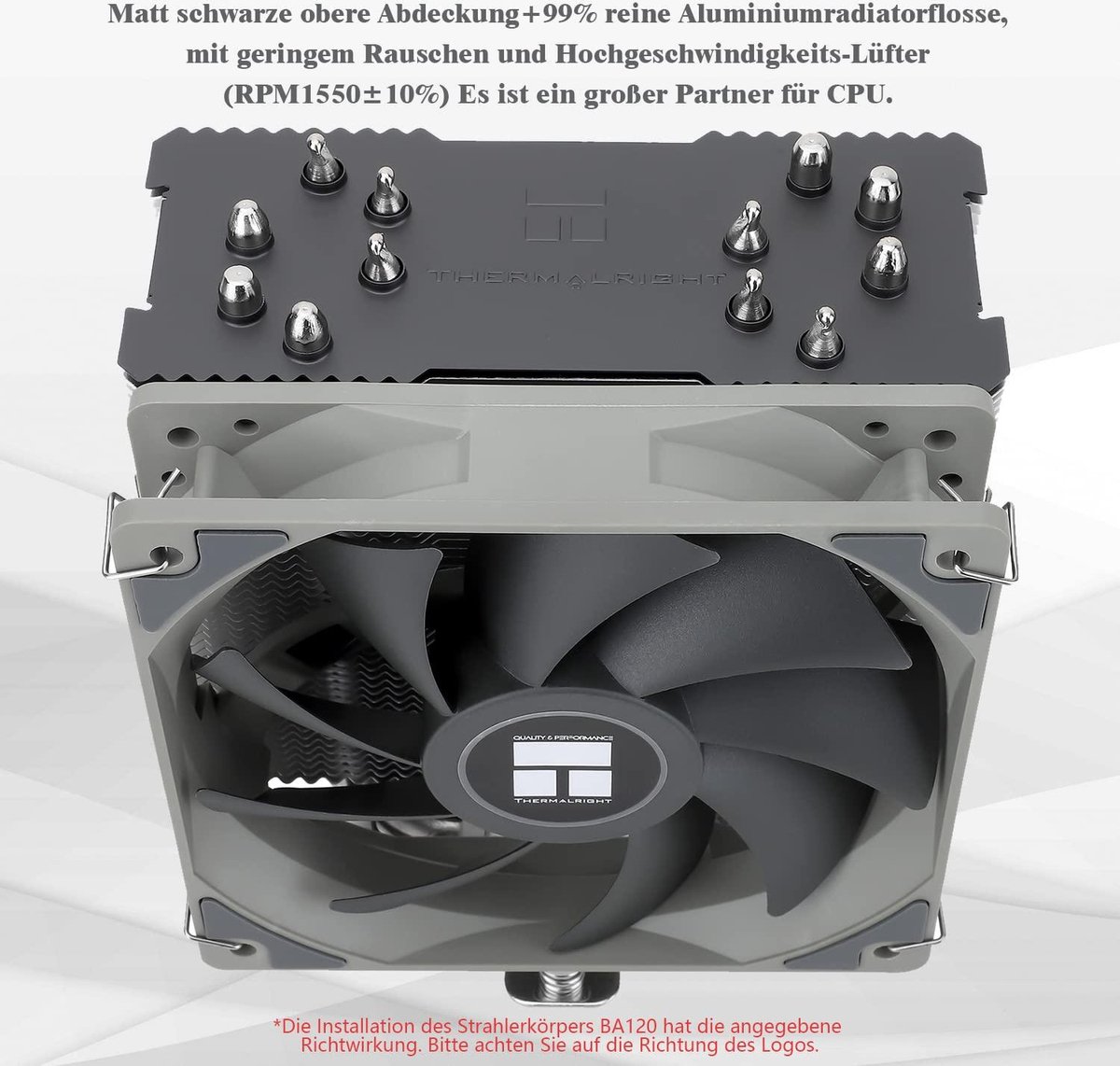 Thermalright Peerless Assassin 120 SE ARGB Dual Tower CPU Koeler, 6 Heatpipes, 265W TDP, 120mm PWM ARGB Fan - afbeelding 6