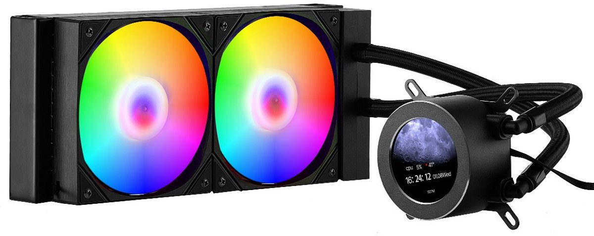 CPU-Vloeistofkoeler Cpu-Vloeistofkoeler - Aio Waterkoeler 120 Mm - Pwm-Ventilator - Lcd-Scherm 5,3 Cm - Argb-Verlichting - Compatibel Met Intel 115X/1366/2011/1200/1700 En Amd Am4/Am5