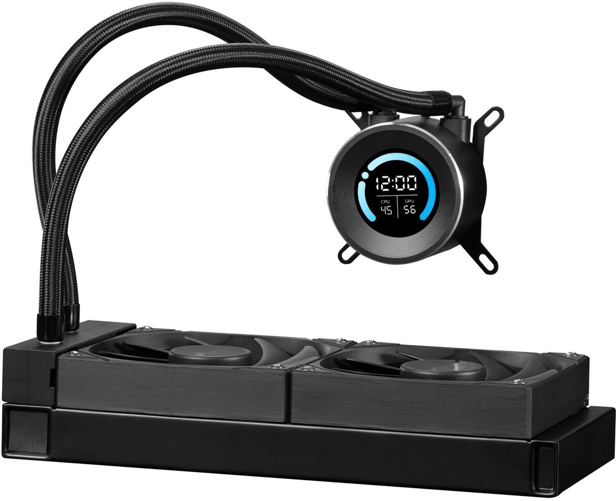 Waterkoeler - AIO All-in-One 120 mm - LCD Scherm 4,6 cm (1.8 inch) - afbeelding 2