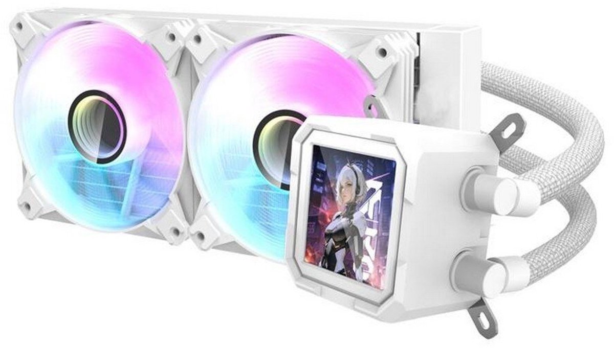 Darkflash dv240s white cpu koeling 2 orig - Darkflash Dv240S White 240mm Waterkoeler (White)