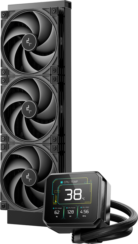 Deepcool spartacus 360 2 orig - Deepcool SPARTACUS 360 LCD Screen Gen6 AIO 360mm Waterkoeler (Black)