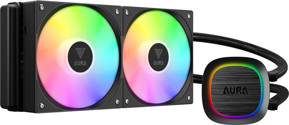 GAMDIAS Gamdias Rgb Cpu Koeler 240Mm Fans Liquid Cooler|Intel En Amd Processor Waterkoeler Met Argb Led Verlichting (Addressable)|Aura Gl 240 V2 (Socket: 1200, 1700|Am5, Am4)