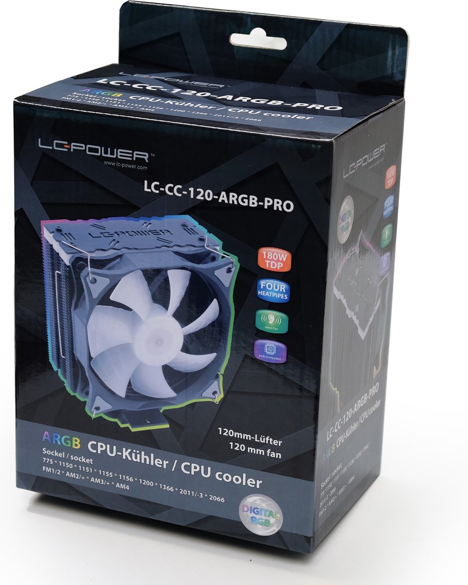 Intel & Amd Cpu Cooler Argb Fan Lucht Koeler/Air Cooler 120Mm Fdb Bearing Pwm - afbeelding 9