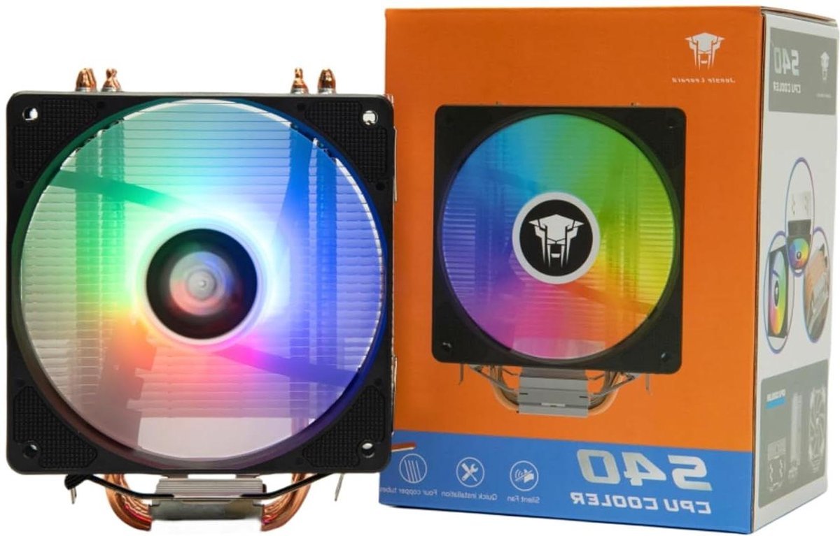 Kleurrijke Kleurrijke Led Cpu-Koeler Met 4 Warmtebuizen - 120 Mm - Pwm Quiet Fan - Amd Am4/Intel 1700/1150 - Cpu-Koeler