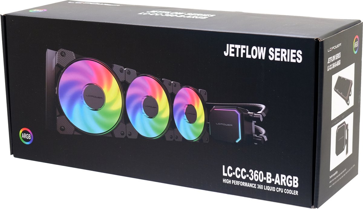 -Power LC-CC-360-B-ARGB JetFlow Series 360mm Waterkoeler (Black) - afbeelding 2