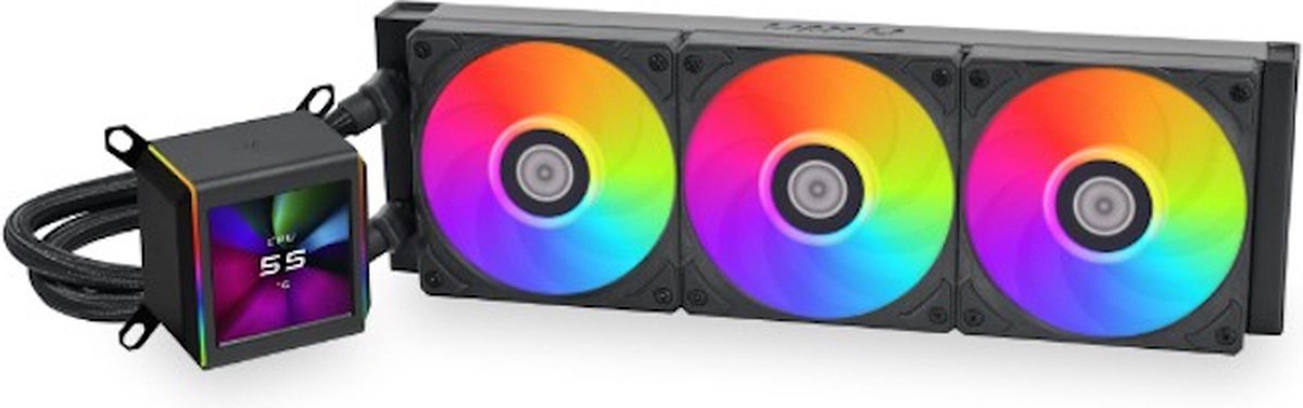 Lian Li Lian Li Galahad Ii Lcd 360 - Vloeistof-Koelsysteem Processor - Afmeting Radiator: 360 Mm - Voor Intel Lga: 1700, 1200, 115X - Amd Am5, Am4 - 3X 120 Mm Argb Fans - Zwart