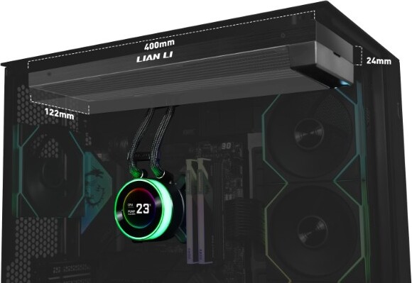 Lian li hydroshift ii lcd c 360 fanles 60292 3 orig - Lian Li Hydroshift II LCD-C 360N Fanless 360mm Waterkoeler (Black)
