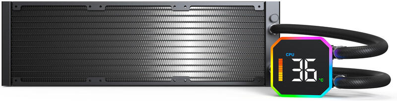 Montech hyperflow digital 360 waterkoe 379609 5 orig - Montech HyperFlow Digital 360 ARGB Zwart 360mm Waterkoeler (Black)