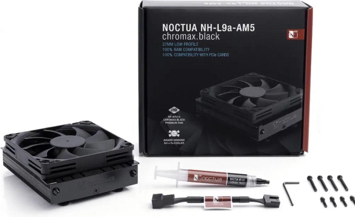 Noctua Nh-L9A-Am5 Chromax.Black - Koeler Voor Processor Am5 - 57.5 Cfm - 600 - - afbeelding 2