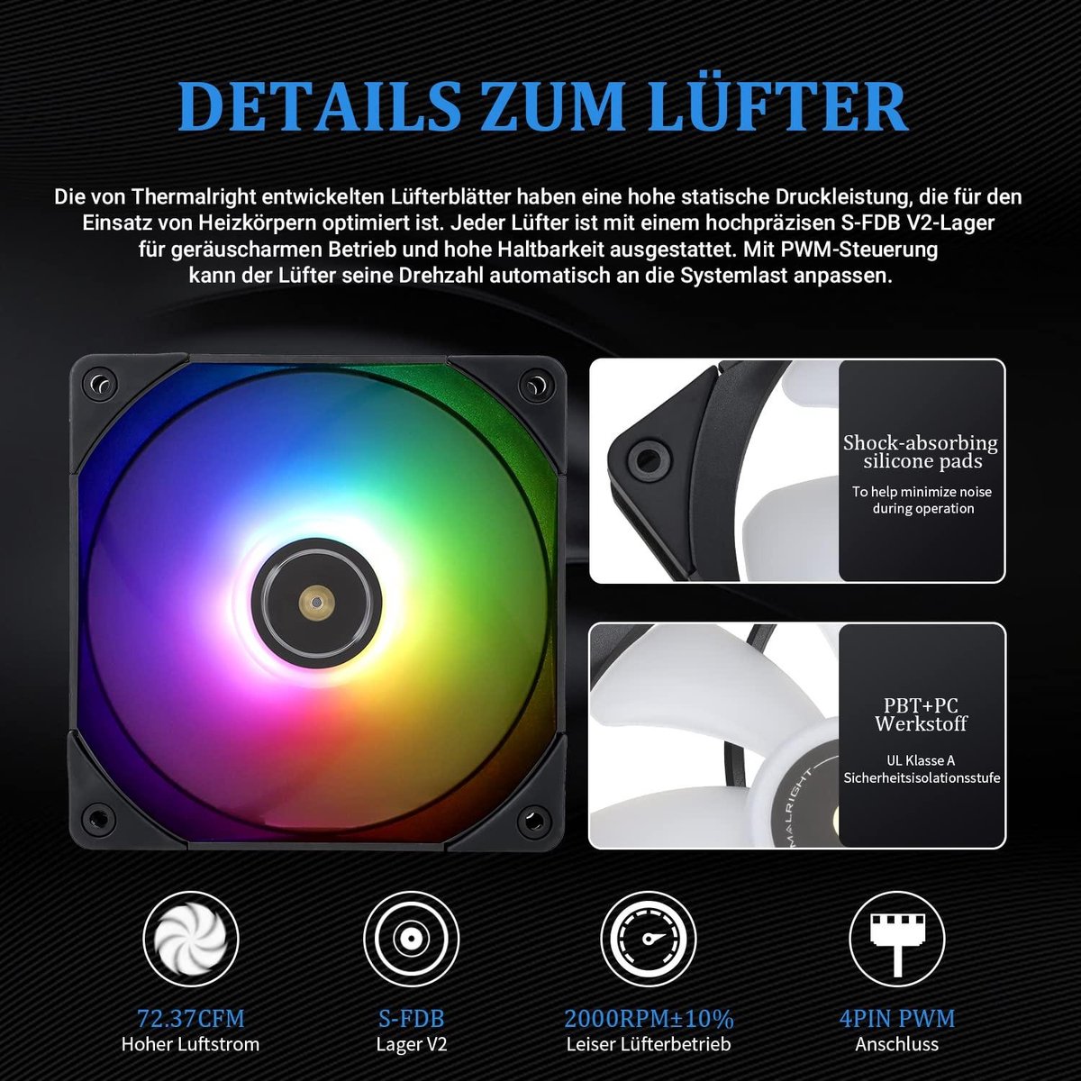 Thermalright Frozen Notte 240 Black ARGB 240mm Waterkoeler (Black) - afbeelding 3