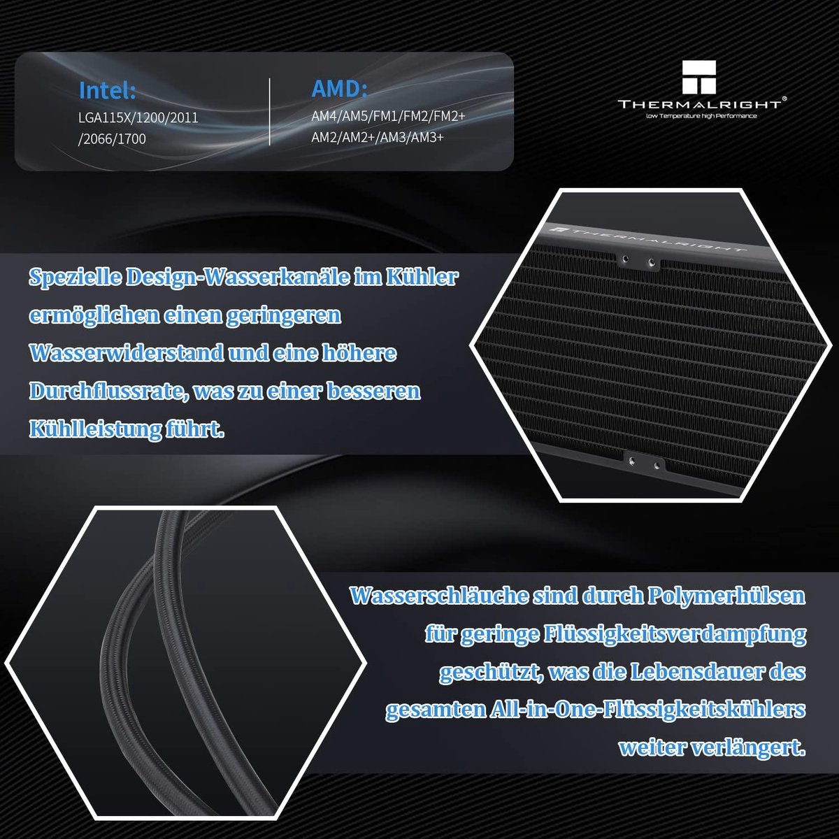 Thermalright Frozen Notte 240 Black ARGB 240mm Waterkoeler (Black) - afbeelding 7