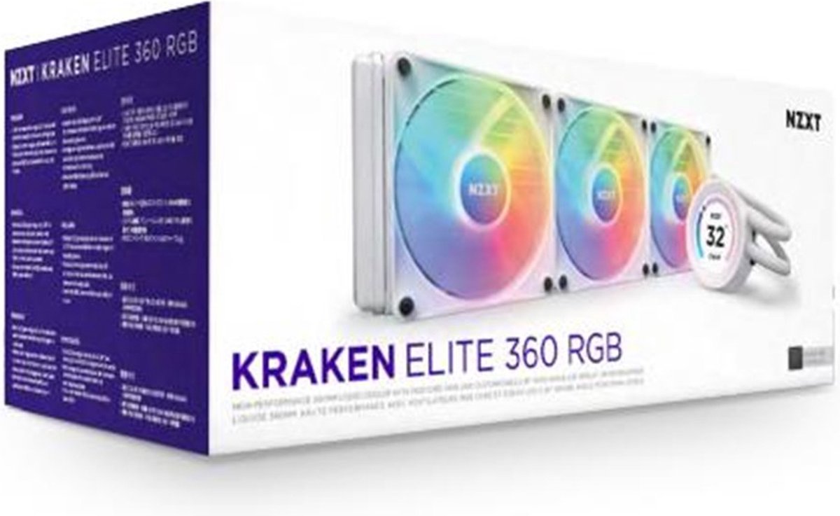 Kraken Elite 360 RGB 360mm Waterkoeler (White) - afbeelding 3