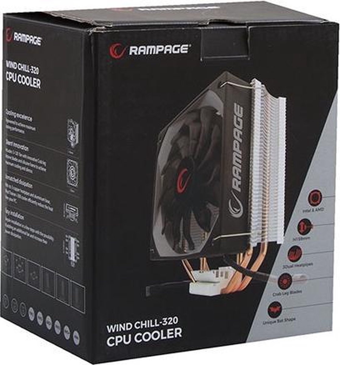 Rampage Wind Chill 320 Cpu Koeler- Stille Ventilator - afbeelding 3
