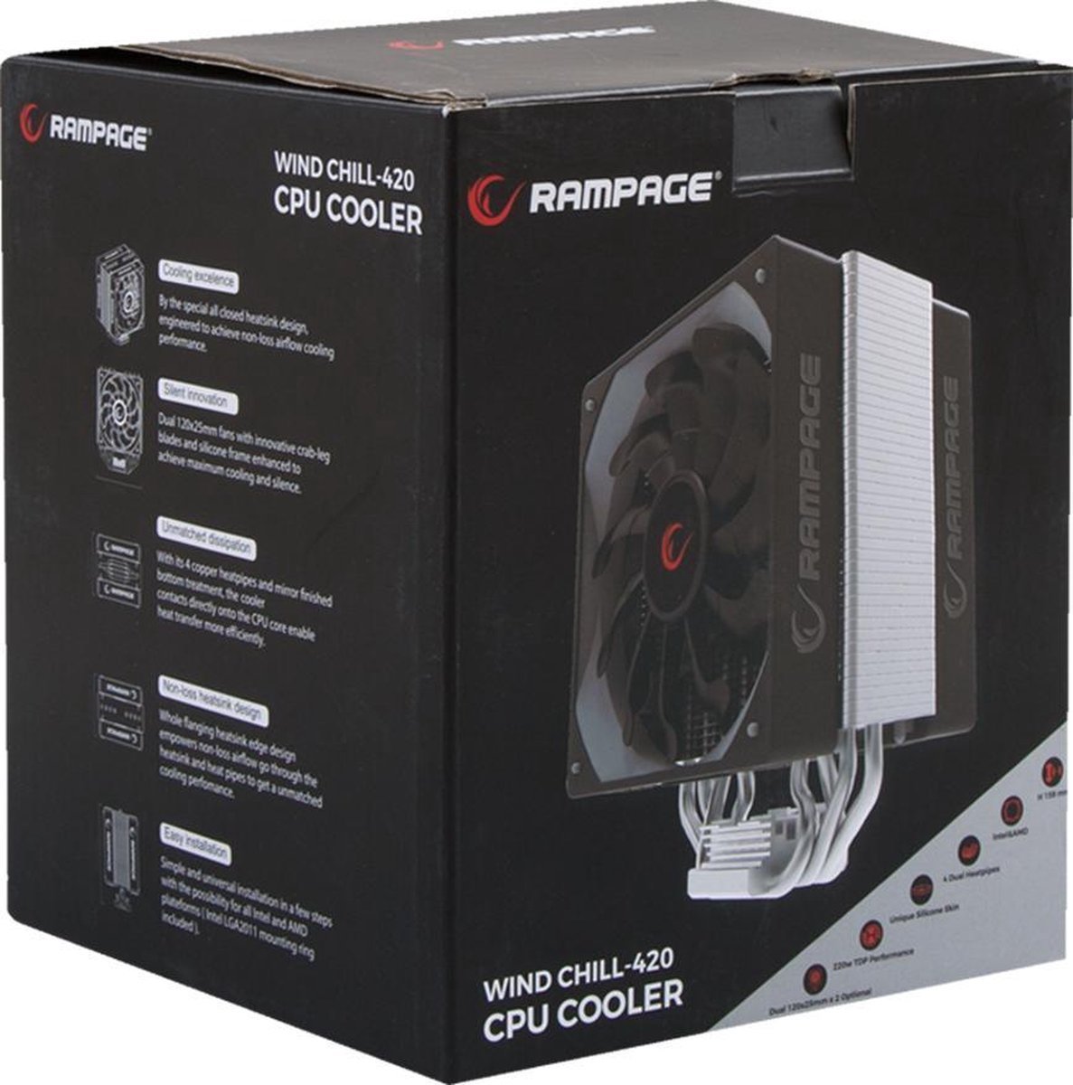 Rampage Rampage Wind Chill 420 Cpu Koeler- Stille Ventilator