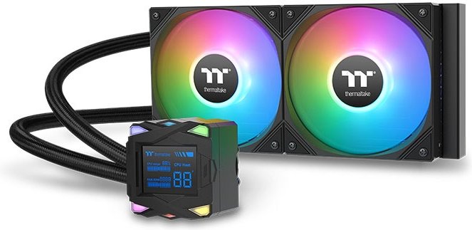 Thermaltake Thermaltake La240-S Argb Sync - Aio-Vloeistofkoeler - Lcd-Scherm - 2X120Mm Pwm 600-2500 Rpm - Zwart