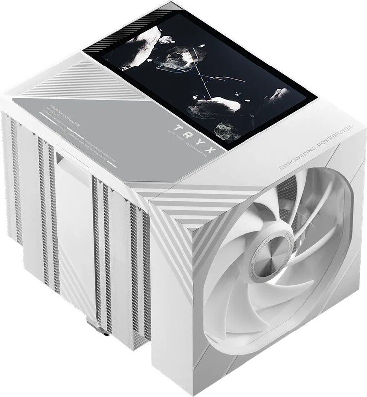 Tryx turris 620 cpu koeler 1826142 - TRYX Turris 620 White CPU Air Cooler - 280W TDP - 5.0" IPS Screen