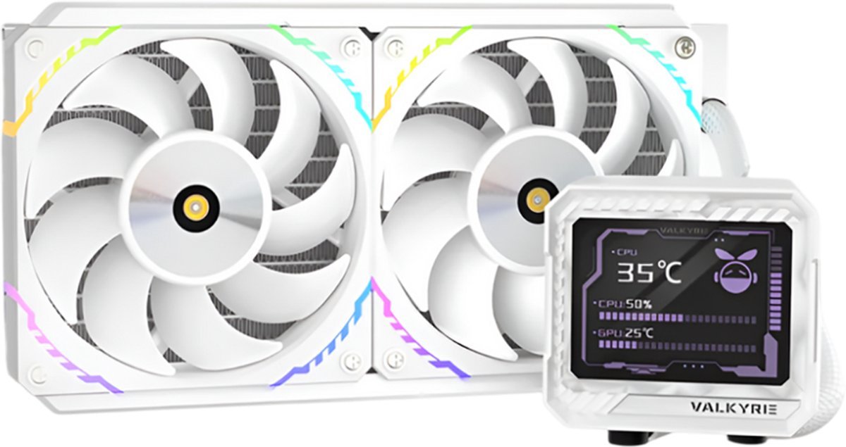 Valkyrie Valkyrie V240 Serie - Waterkoeling - Wit - 3,5" Lcd Display - Rgb