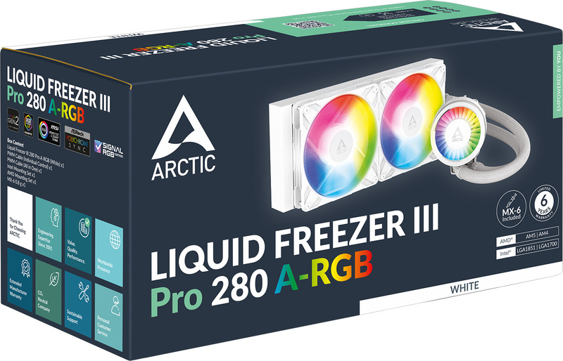 Voor vloeibare koeling arctic 6 orig - ARCTIC Liquid Freezer III 280 A-RGB Black 280mm Waterkoeler (White)