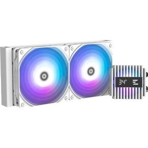 Zalman Zalman Alpha2 A24 White, Aio Cpu Liquid Cooler, 240Mm Radiator, Real-Time Cpu Temperature Display, Addressable Rgb Fan With Pwm Control, Fan Speed 700 - 1,800Rpm Plm 10%, Max Noise Level 29.7Db(A)Plm10%