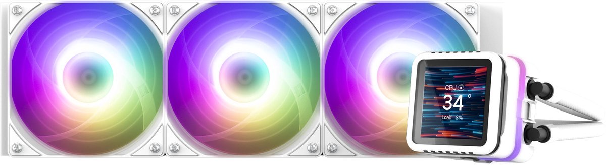 Zalman Alpha2 Ds A36 White , Aio Cpu Liquid Cooler, 360Mm Radiator, Ips Lcd - afbeelding 3