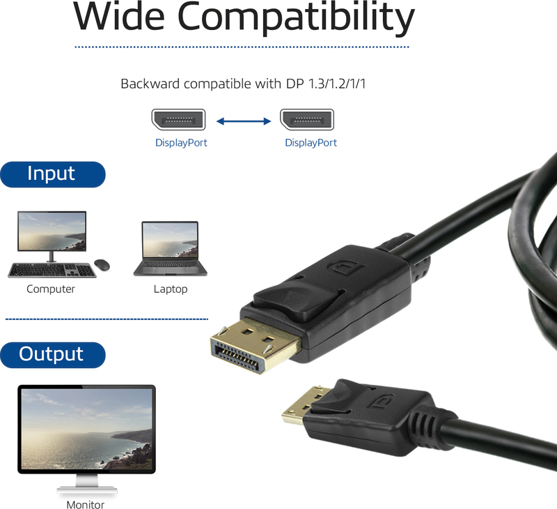 Act 1 4 kabel 8k 2m 3 orig - ACT AK4073 DisplayPort→DisplayPort 2 m DisplayPort-kabel