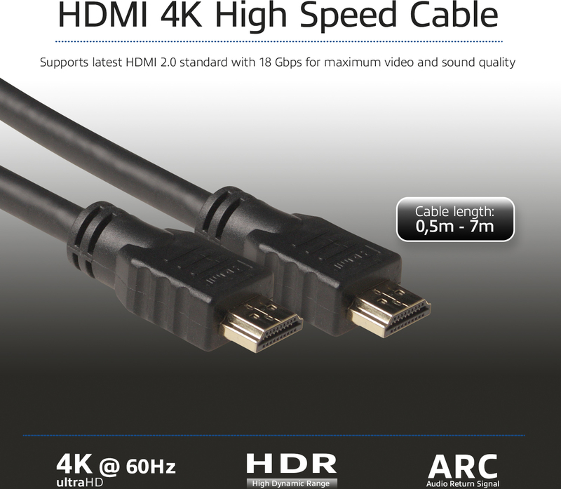 Act 1 meter high speed kabel v2 9563849 4 orig - ACT AK3901 HDMI→HDMI 2.0 1 m HDMI-kabel