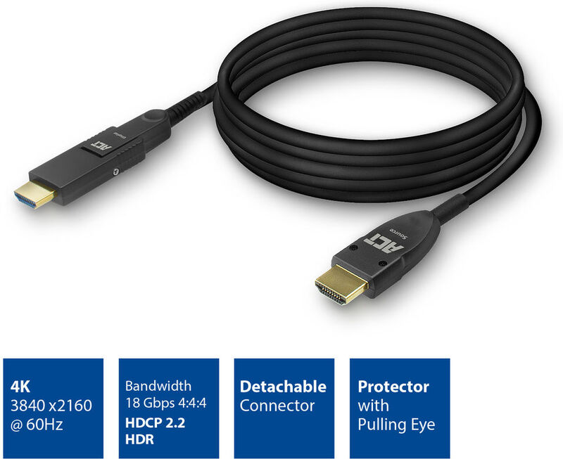 Act 20 meter high speed 4k active 2 orig - ACT AK4102 HDMI→HDMI 2.0 20 m HDMI-kabel