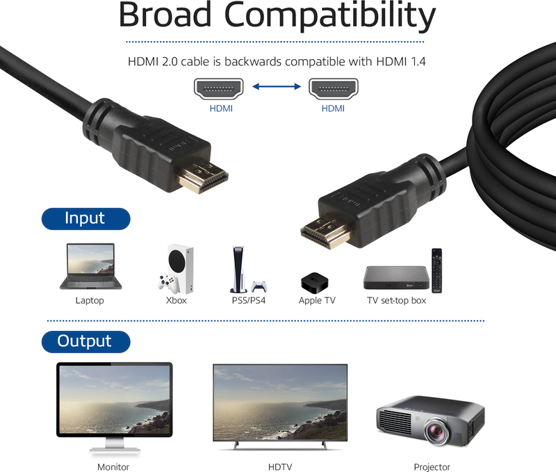 Act 3 meter high speed kabel v2 9563883 3 orig - ACT AK3903 HDMI→HDMI 2.0 3 m HDMI-kabel