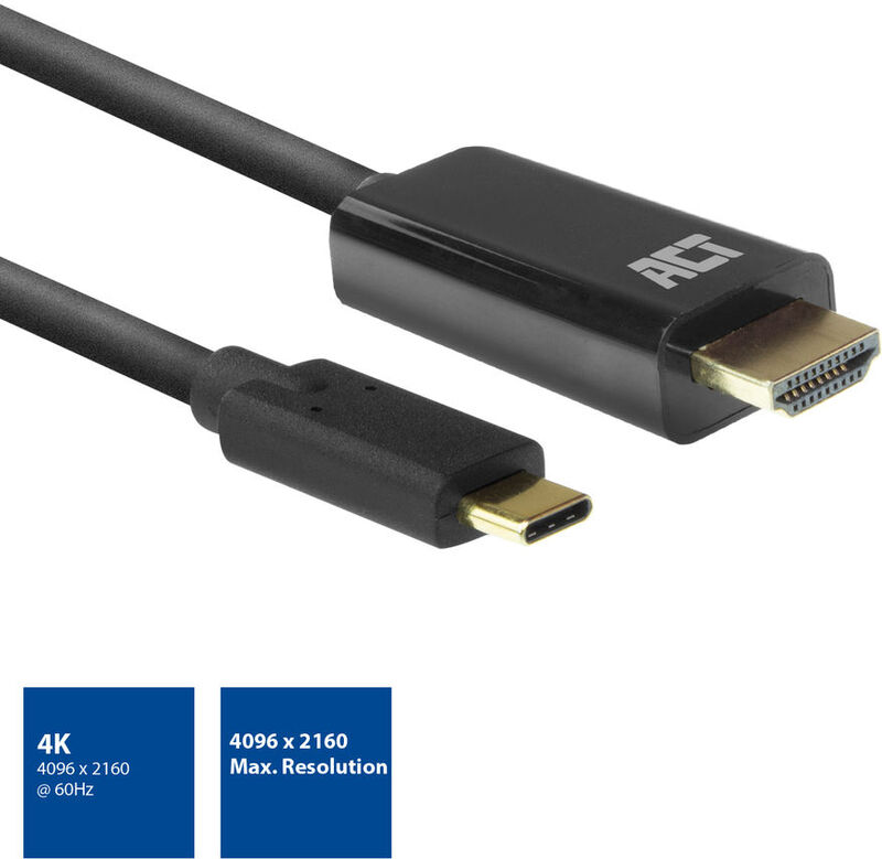 Act usb c naar male aansluitkabel 3 orig - ACT AC7315 USB-C→HDMI USB-C-kabel