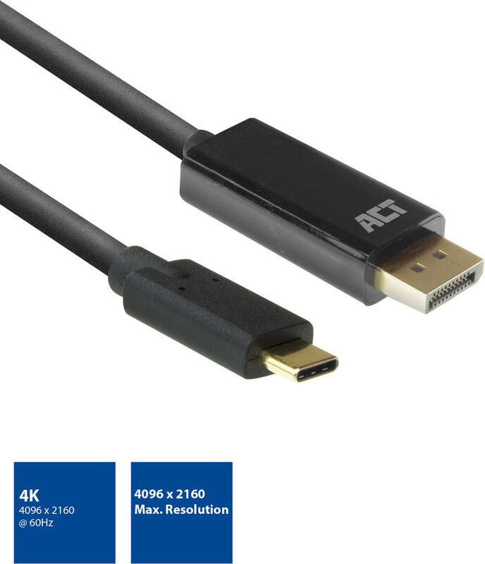 Act usb c naar male kabel 2 2 orig - ACT AC7325 USB-C→DisplayPort 2 m USB-C-kabel