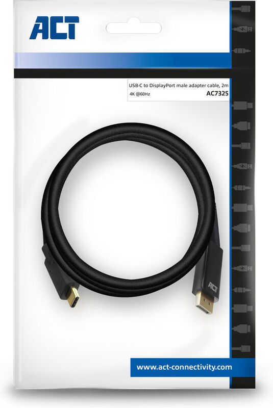 Act usb c naar male kabel 2 7 orig - ACT AC7325 USB-C→DisplayPort 2 m USB-C-kabel