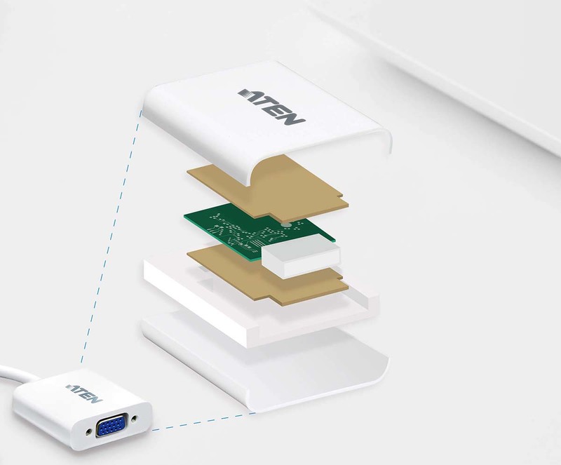 Aten kabel male vga female 15 pins 2 orig - Aten VC925-AT DisplayPort→VGA 0,15 m DisplayPort-kabel