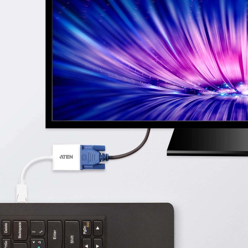 Aten kabel male vga female 15 pins 4 orig - Aten VC925-AT DisplayPort→VGA 0,15 m DisplayPort-kabel
