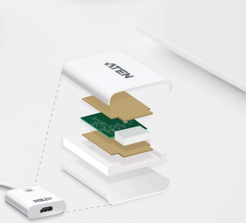 Aten mini kabel mini male uitgang 0 4 orig - Aten VC981-AT Mini DisplayPort→HDMI 0,15 m DisplayPort-kabel