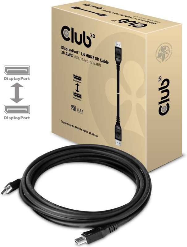 Club 3d club3d 1 4 hbr3 8k kabel 9566511 2 orig - Club 3D CAC-1061 DisplayPort→DisplayPort 5 m DisplayPort-kabel