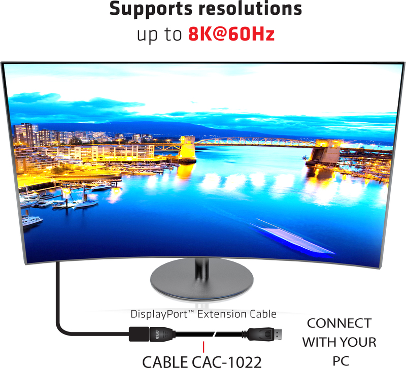 Club 3d club3d cac 1022 kabeladapter v 7 orig - Club 3D CAC-1022 DisplayPort→DisplayPort 2 m DisplayPort-kabel
