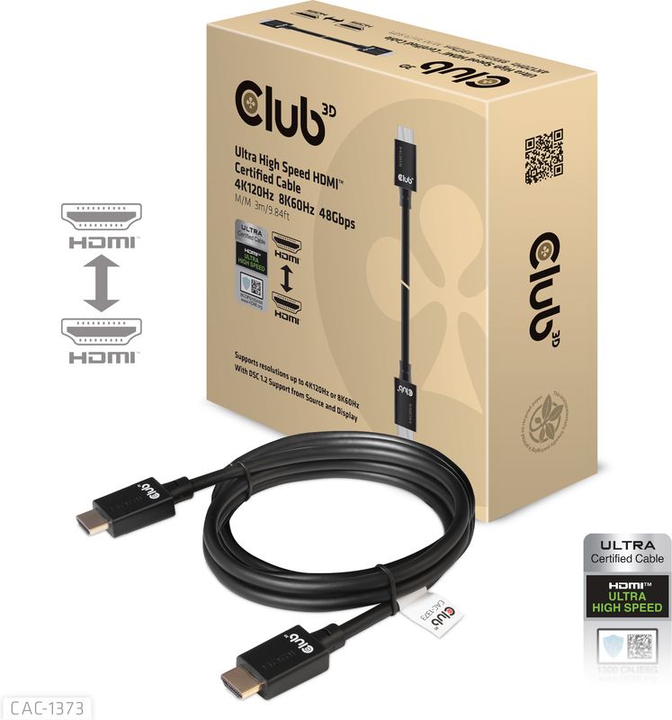 Club 3d club3d cac 1370 kabel 3 m 2 orig - Club 3D CAC-1373 HDMI→HDMI 2.1 3 m HDMI-kabel