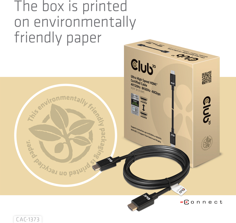 Club 3d club3d cac 1370 kabel 3 m 4 orig - Club 3D CAC-1373 HDMI→HDMI 2.1 3 m HDMI-kabel