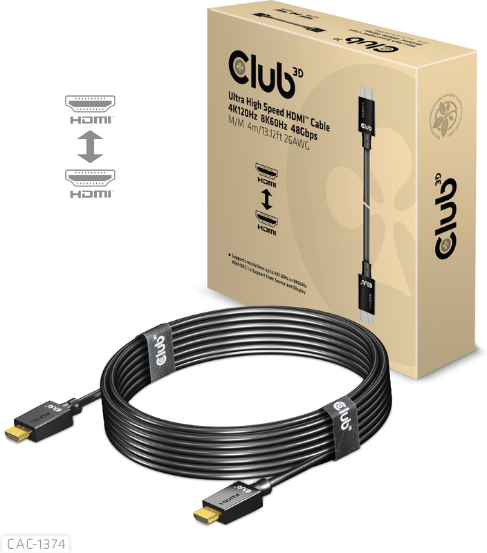 Club 3d club3d cac 1374 kabel 4 m 3 orig - Club 3D CAC-1374 HDMI→HDMI 2.1 4 m HDMI-kabel