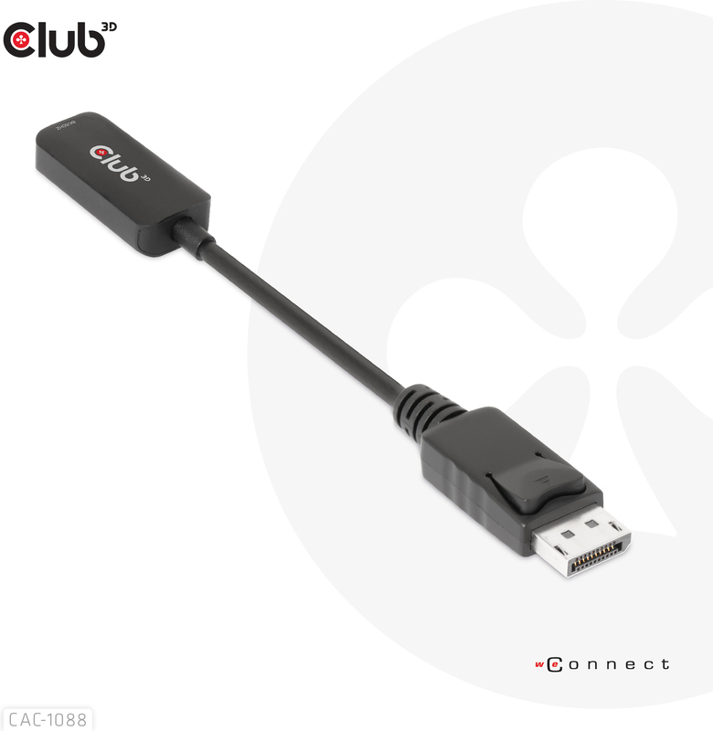 Club 3d club3d displayport1 4 to 4k120 7 orig - Club 3D CAC-1088 DisplayPort→HDMI 2.1 0,21 m Verloopstuk