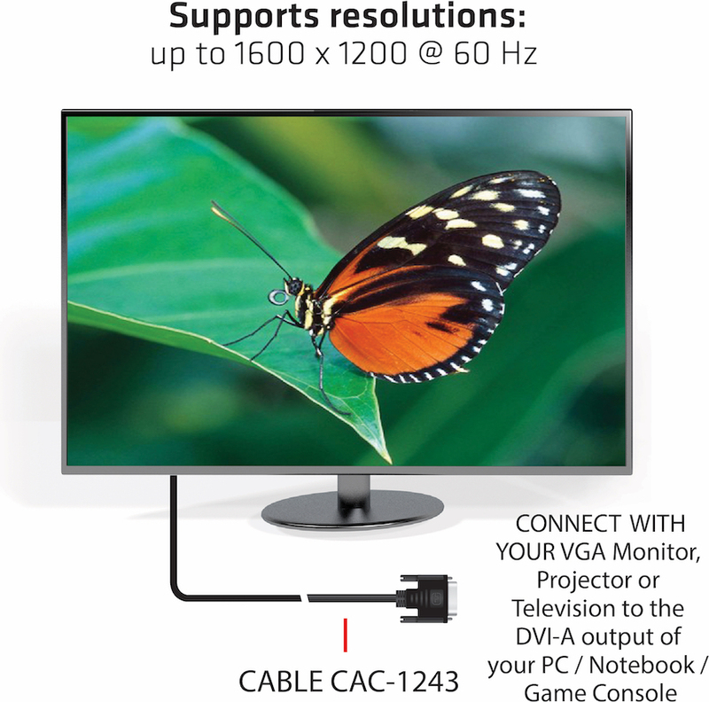 Club 3d club3d dvi a to vga cable 4 orig - Club 3D CAC-1243 DVI-I→VGA 3 m DVI-kabel