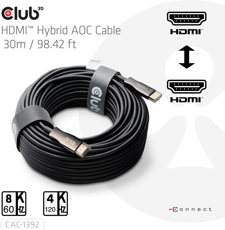 Club 3d club3d hdmitm hybrid aoc cable 9794349 3 orig - Club 3D CAC-1392 HDMI→HDMI 2.1 30 m HDMI-kabel