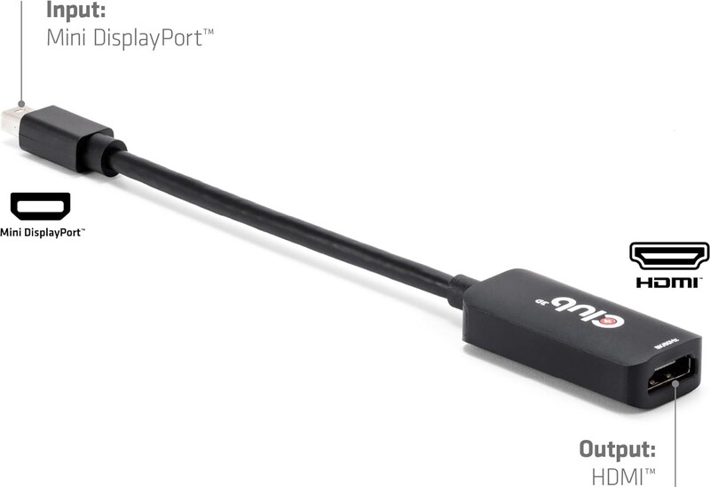 Club 3d club3d mini displayporttm 1 4 3 orig - Club 3D CAC-1188 Mini DisplayPort→HDMI 2.1 0,09 m Verloopstuk