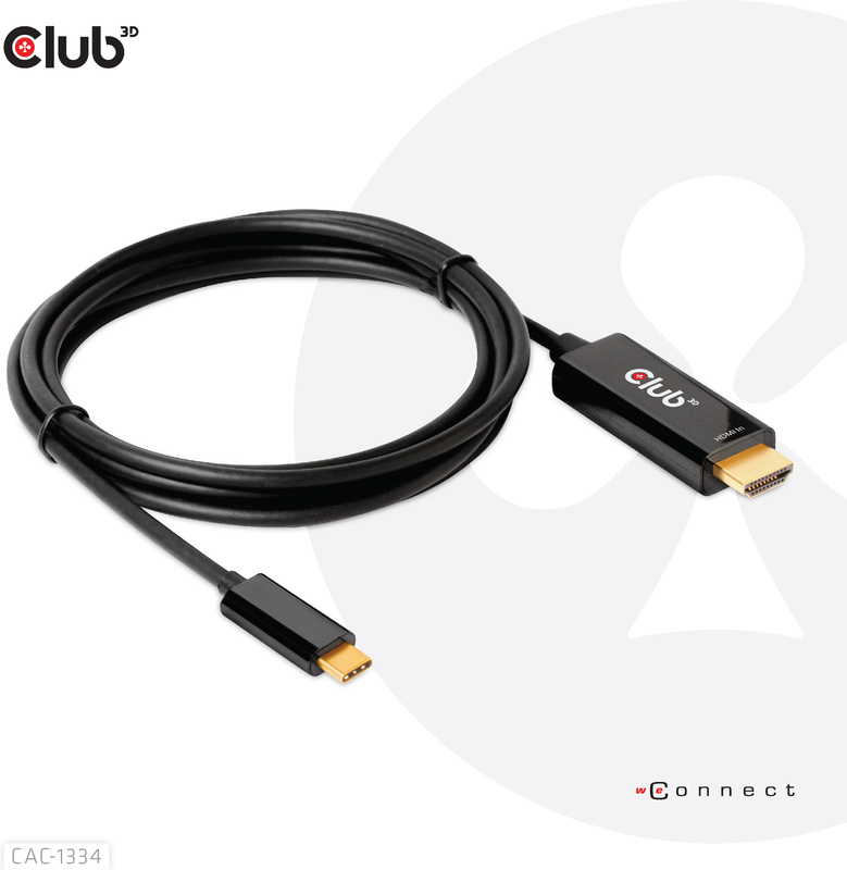 Club 3d club3d to usb type c 4k60hz 9566561 7 orig - Club 3D CAC-1334 HDMI→USB-C HDMI 2.0 1,8 m HDMI-kabel