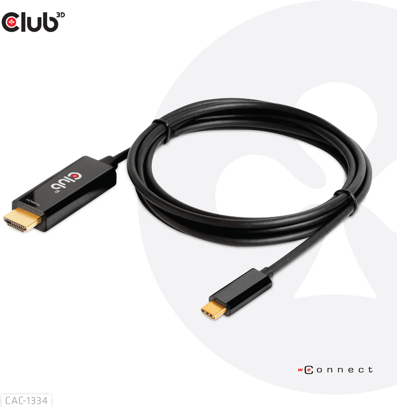Club 3d club3d to usb type c 4k60hz 9566561 8 orig - Club 3D CAC-1334 HDMI→USB-C HDMI 2.0 1,8 m HDMI-kabel