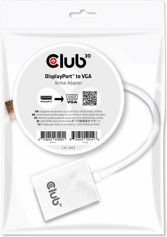 Club 3d club3d to vga active adapter c 2 orig - Club 3D CAC-2003 DisplayPort→VGA Verloopstuk